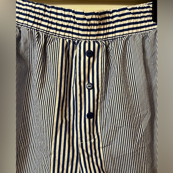 Women’s Like New Bootaybag Blue & White Striped Pajama Shorts - Picture 2 of 5